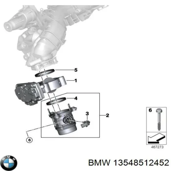 13548512452 BMW Válvula de borboleta montada
