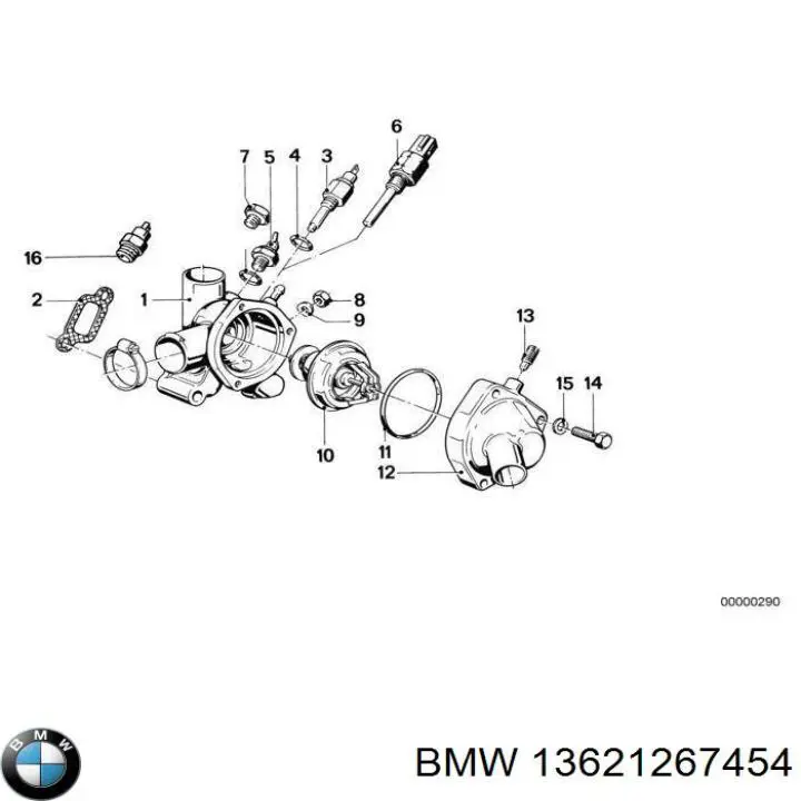 Sensor de temperatura do fluido de esfriamento (de ativação de ventilador do radiador) BMW 13621274632 preço, a partir de 148,42 USD