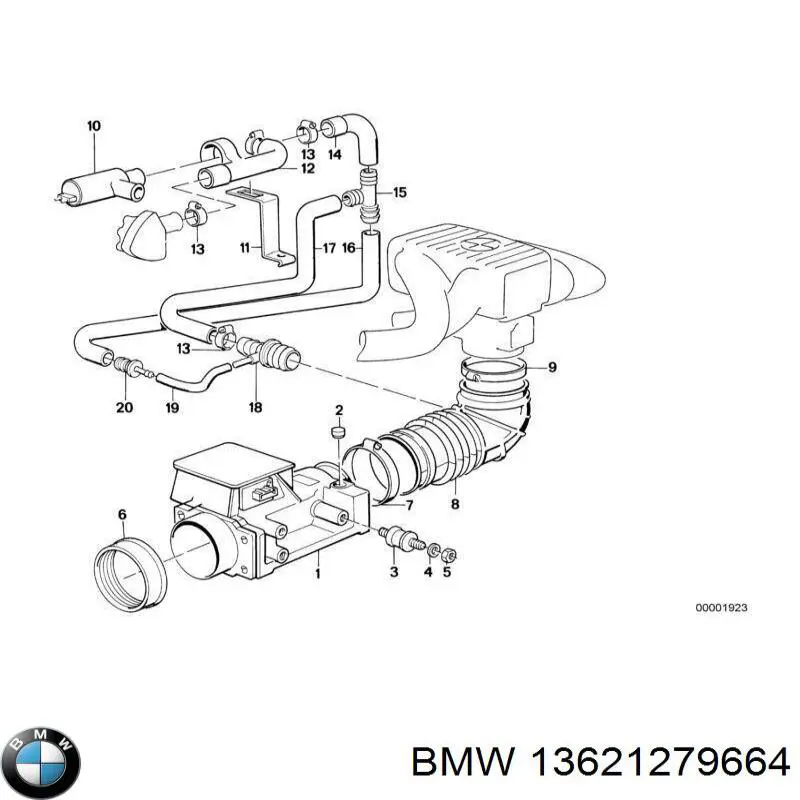 Sensor de fluxo (consumo) de ar, medidor de consumo M.A.F. - (Mass Airflow) BMW 13621279664 preço, a partir de 180,14 USD