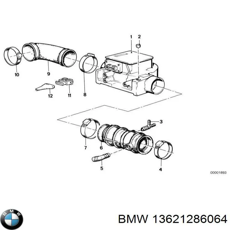 Compre 13621286064 BMW Sensor de fluxo (consumo) de ar, medidor de consumo M.A.F. - (Mass Airflow)
