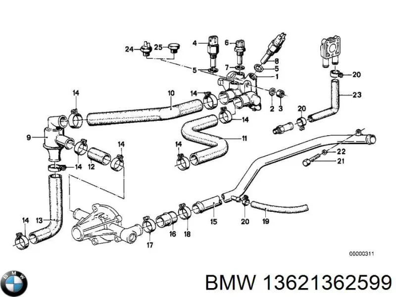 Sensor de temperatura do fluido de esfriamento 0280130214 Bosch