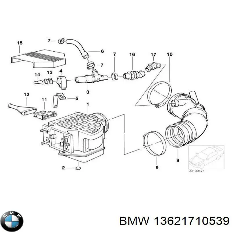 Sensor de fluxo (consumo) de ar, medidor de consumo M.A.F. - (Mass Airflow) BMW 13621710539 preço, a partir de 482,20 USD