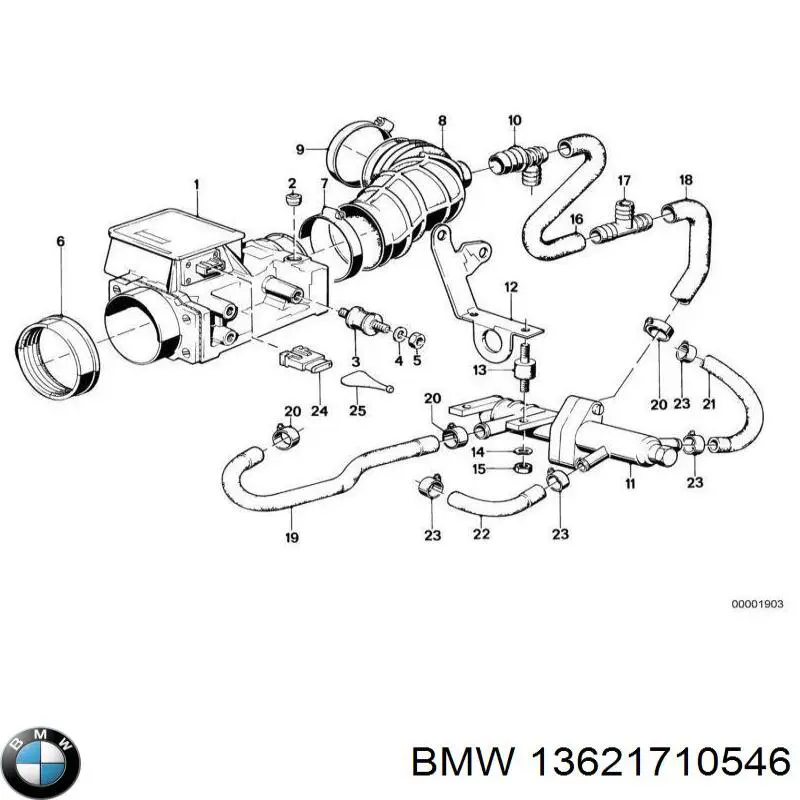 Sensor de fluxo (consumo) de ar, medidor de consumo M.A.F. - (Mass Airflow) BMW 13621710546 preço, a partir de 530,75 USD