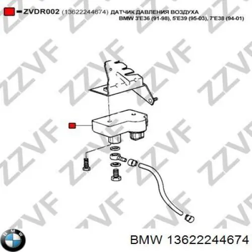 Compre 13622244674 BMW Sensor de pressão no coletor de admissão, MAP