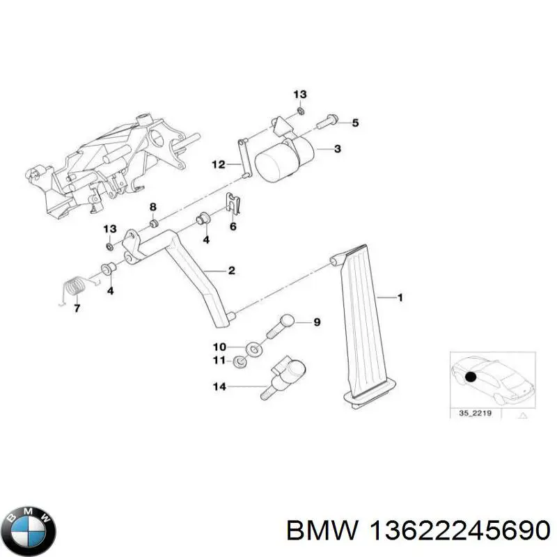 Sensor de posição de pedal de acelerador (de gás) BMW 13622245690 preço, a partir de 45,97 USD