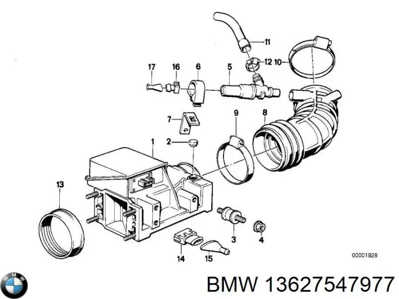Sensor de fluxo (consumo) de ar, medidor de consumo M.A.F. - (Mass Airflow) BMW 13627547977 preço, a partir de 216,37 USD
