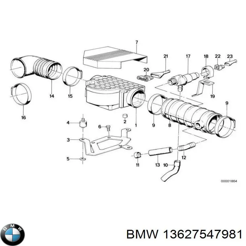 Compre 13627547981 BMW Sensor de fluxo (consumo) de ar, medidor de consumo M.A.F. - (Mass Airflow)