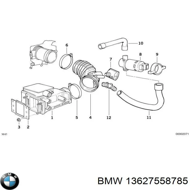 Sensor de fluxo (consumo) de ar, medidor de consumo M.A.F. - (Mass Airflow) BMW 13627558785 preço, a partir de 213,35 USD