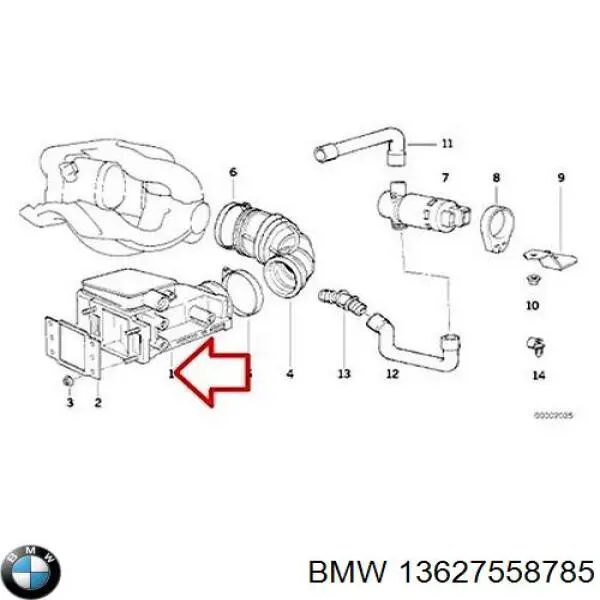 Compre 13627558785 BMW Sensor de fluxo (consumo) de ar, medidor de consumo M.A.F. - (Mass Airflow)