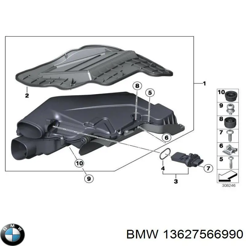 Sensor de fluxo (consumo) de ar, medidor de consumo M.A.F. - (Mass Airflow) 0280218169 Bosch