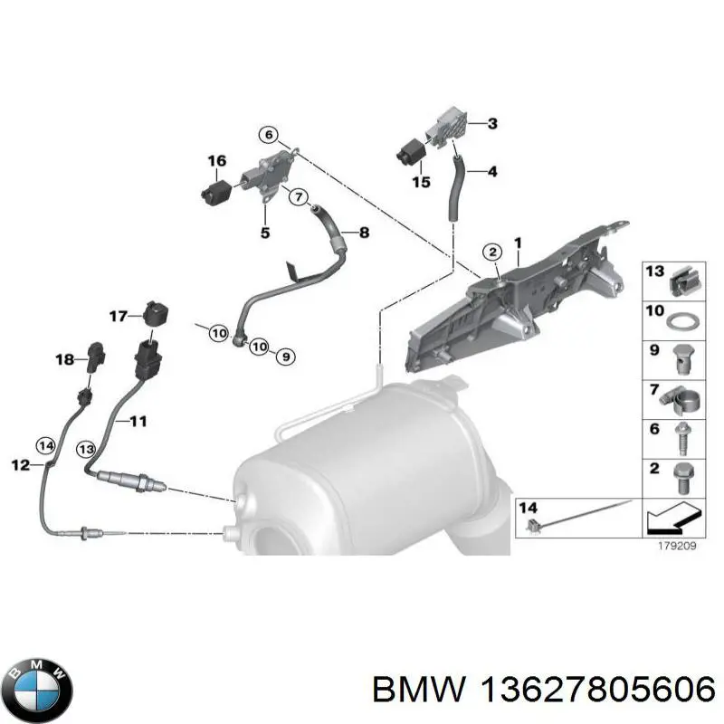 Sensor de temperatura dos gases de escape (GE), depois de catalisador BMW 13627805606 preço, a partir de 84,42 USD