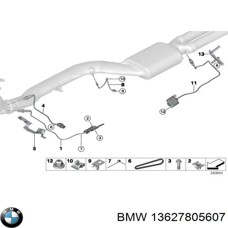 Compre 13627805607 BMW Sensor de temperatura dos gases de escape (GE), até o catalisador