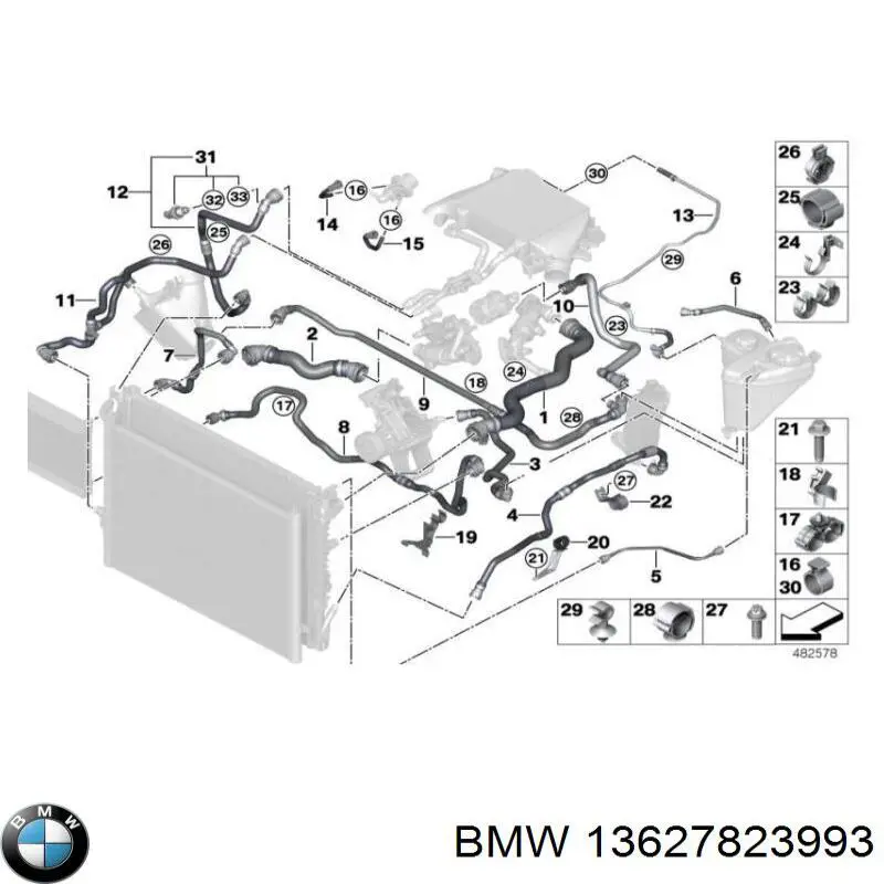 13627823993 BMW Sensor de temperatura do fluido de esfriamento