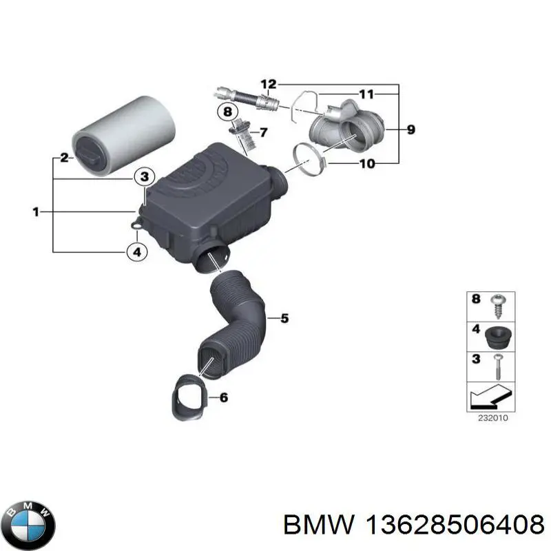 Compre 13628506408 BMW Sensor de fluxo (consumo) de ar, medidor de consumo M.A.F. - (Mass Airflow)