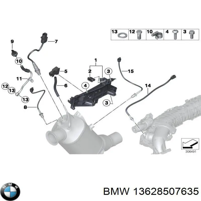 Sensor de pressão dos gases de escape BMW 13628507635 preço, a partir de 57,37 USD