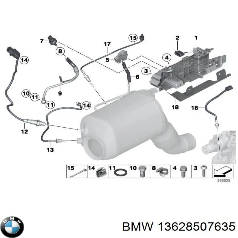 Compre 13628507635 BMW Sensor de pressão dos gases de escape
