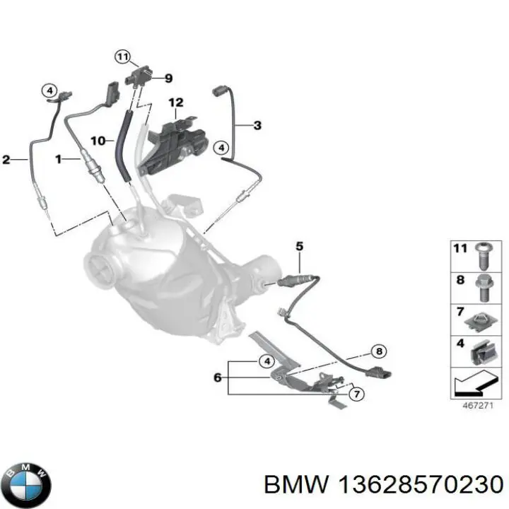 Compre 13628570230 BMW Sonda lambda, sensor de oxigênio até o catalisador