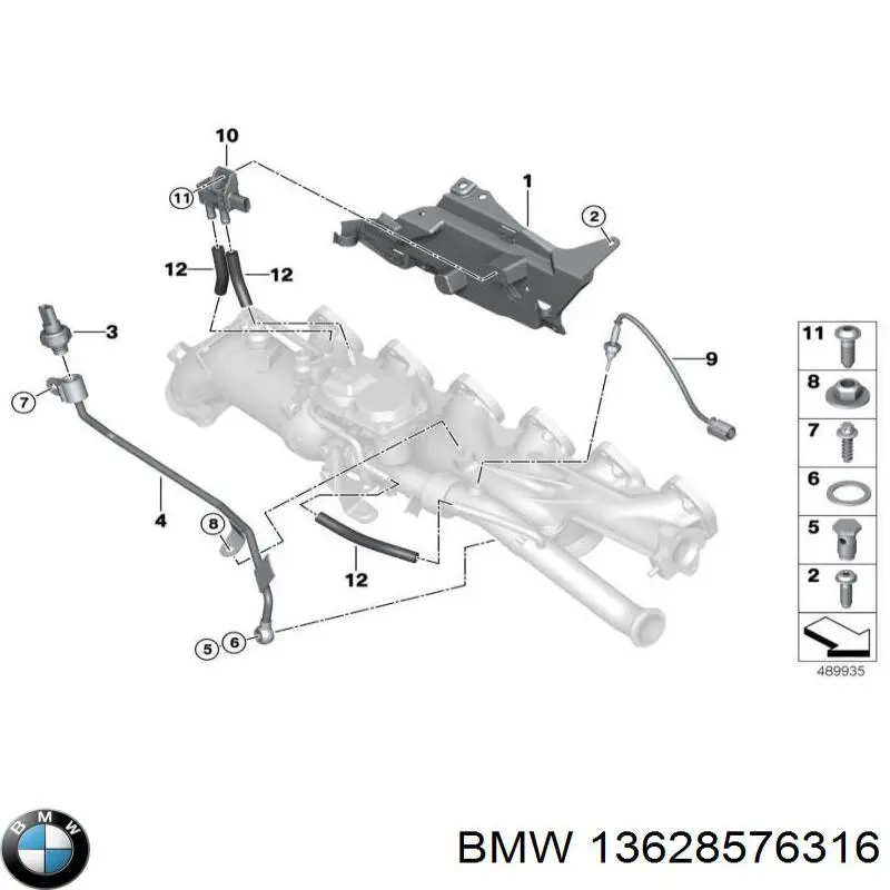 Sensor de temperatura dos gases de escape (GE), depois de filtro de partículas diesel BMW 13628576316 preço, a partir de 89,54 USD