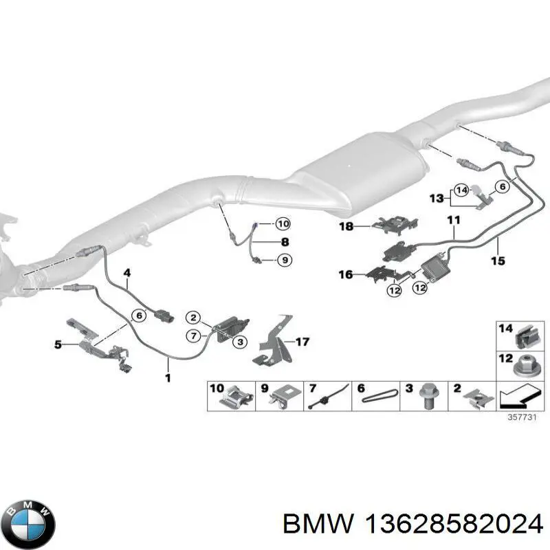 Sensor de pressão dos gases de escape BMW 13628582024 preço, a partir de 238,36 USD