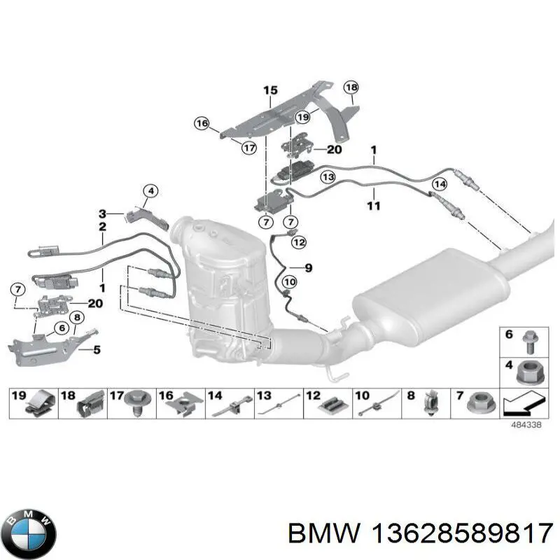 13628589817 BMW Sensor de temperatura dos gases de escape (GE), depois de filtro de partículas diesel