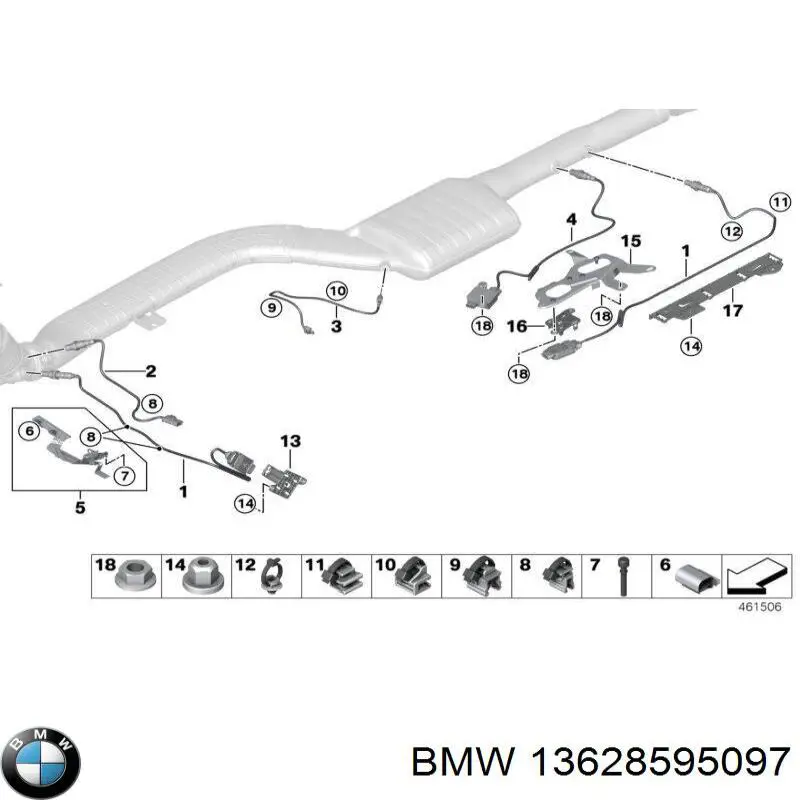 Sensor de temperatura dos gases de escape (GE), até o catalisador BMW 13628595097 preço, a partir de 127,64 USD