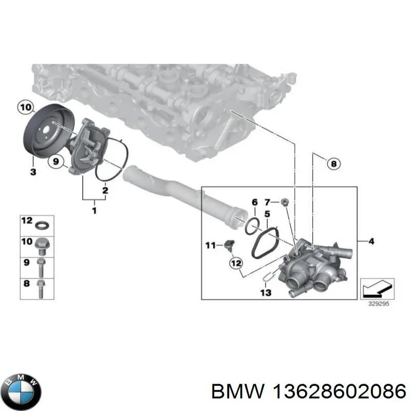 13628602086 BMW Sensor de temperatura do fluido de esfriamento