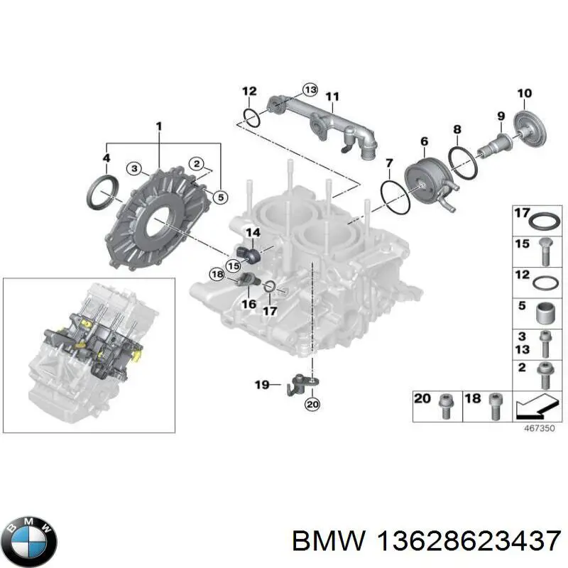13628623437 BMW Sensor de posição (de revoluções) de cambota
