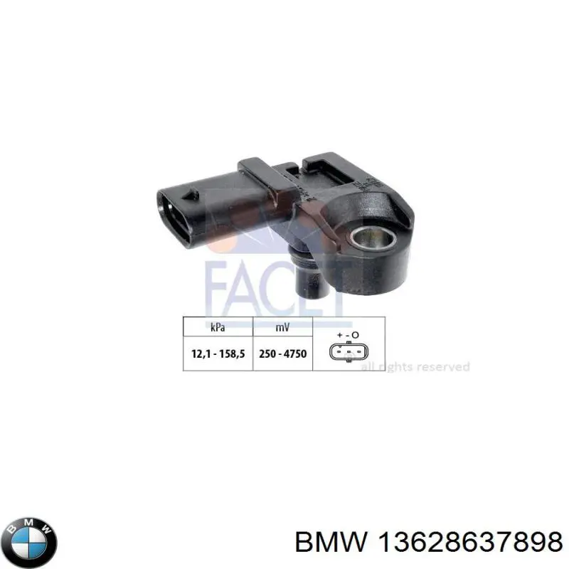 13628637898 BMW Sensor de pressão no coletor de admissão, MAP
