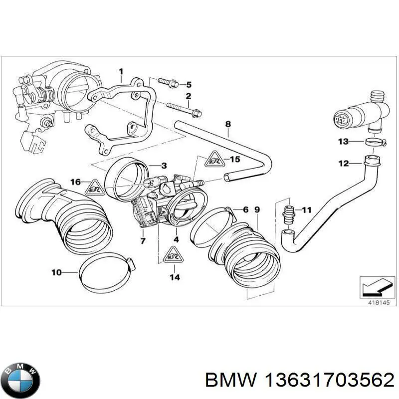 13631703562 BMW Sensor de posição da válvula de borboleta (potenciômetro)
