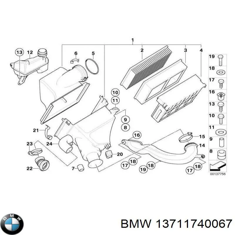 Caixa de filtro de ar BMW 5  E39