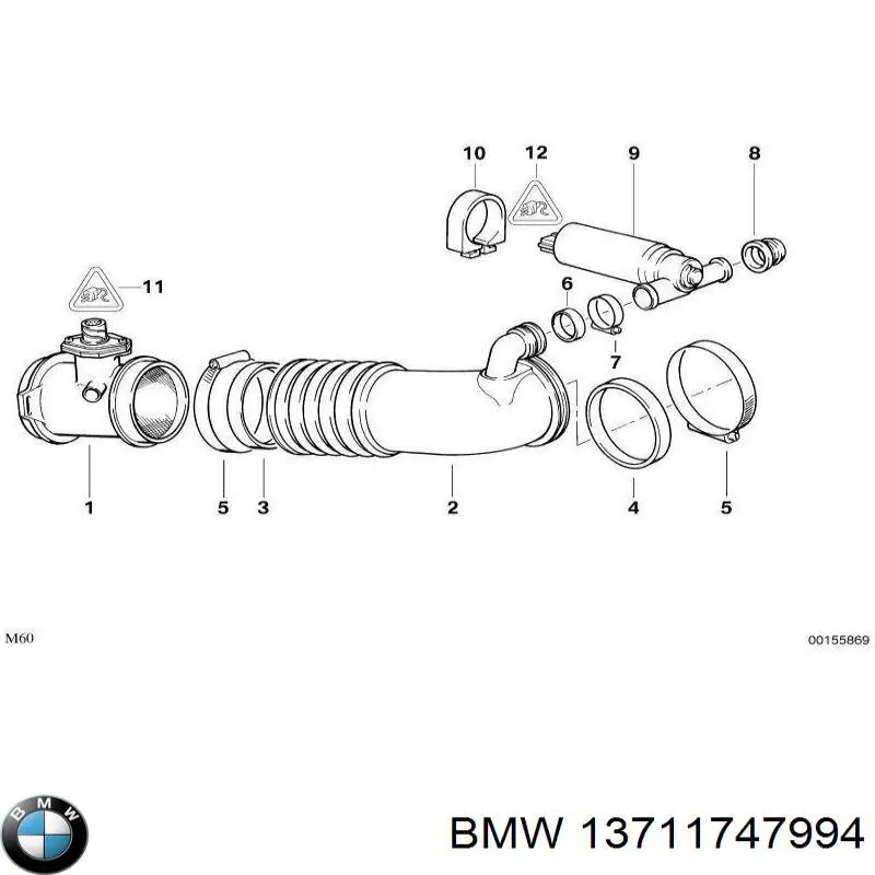 Cano derivado de ar do medidor de consumo do ar BMW 13711747994 preço, a partir de 94,55 USD