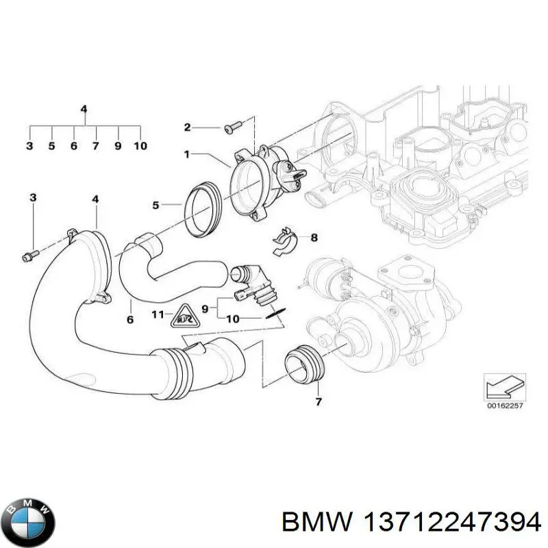 13712247394 BMW Cano derivado de ar do medidor de consumo do ar