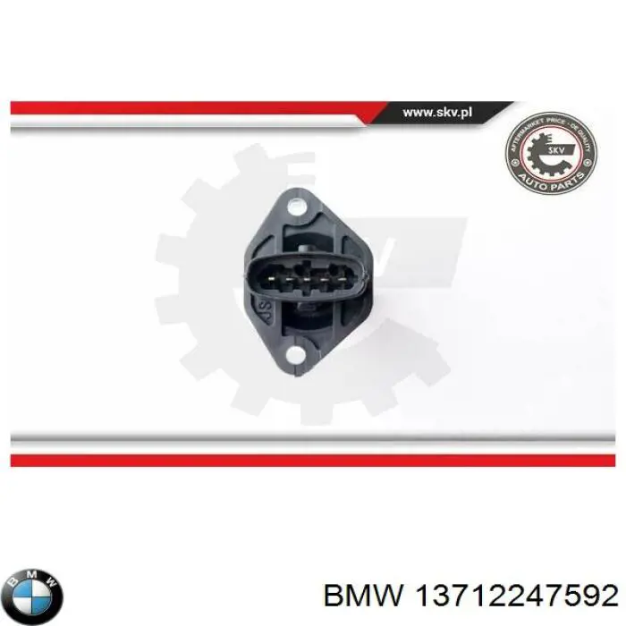 Sensor de fluxo (consumo) de ar, medidor de consumo M.A.F. - (Mass Airflow) 13712247592 BMW