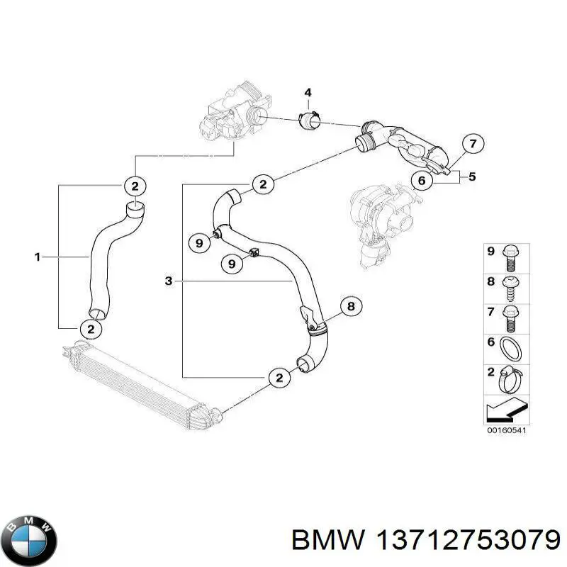 Mangueira (cano derivado) de intercooler BMW 13712753079 preço, a partir de 69,30 USD