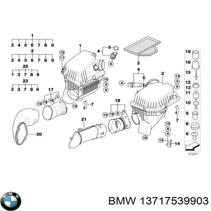 Coxim de caixa de filtro de ar BMW 13717539903 preço, a partir de 7,68 USD