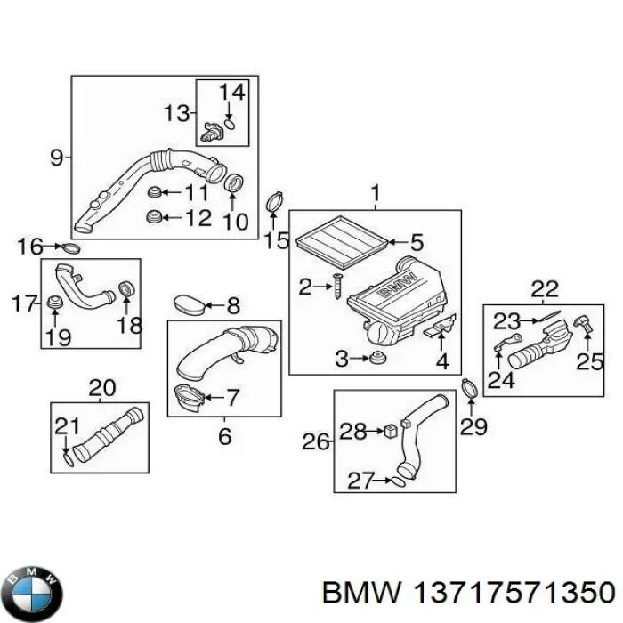 Mangueira (cano derivado) de intercooler BMW 13717571350 preço, a partir de 36,99 USD