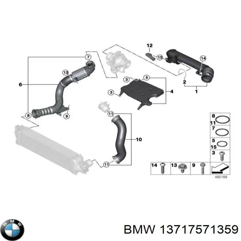 Anel de vedação (vedante) de cano derivado de intercooler BMW 13717571359 preço, a partir de 23,76 USD
