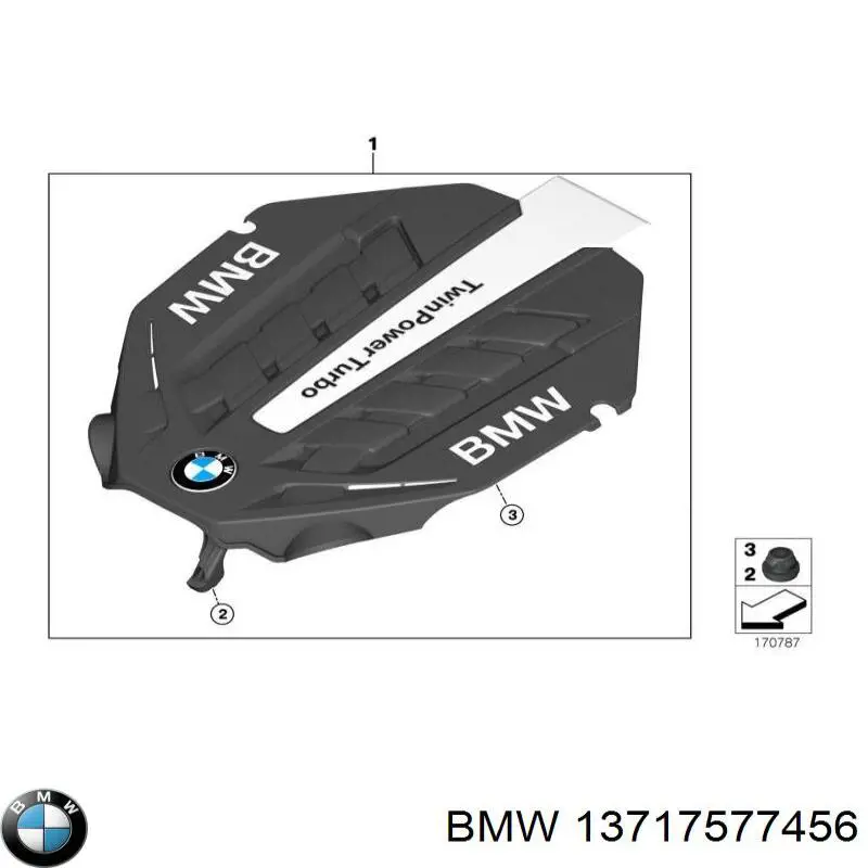 13717577456 BMW Tampa de motor decorativa
