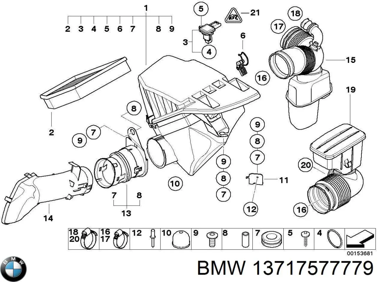 Caixa de filtro de ar para BMW 5  E61