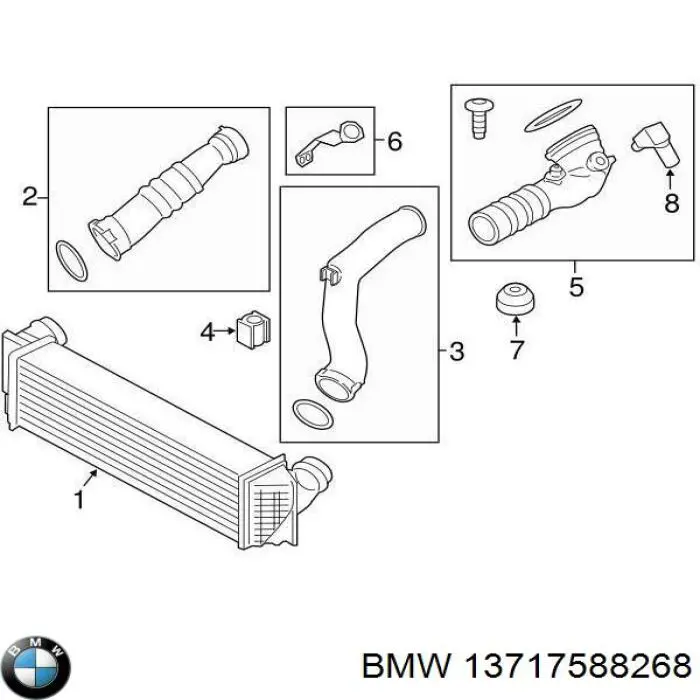 Mangueira (cano derivado) de intercooler BMW 13717588268 preço, a partir de 46,43 USD