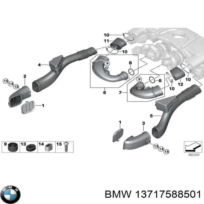 Pára-choque (grade de proteção) da capota BMW 13717588501 preço, a partir de 7,78 USD