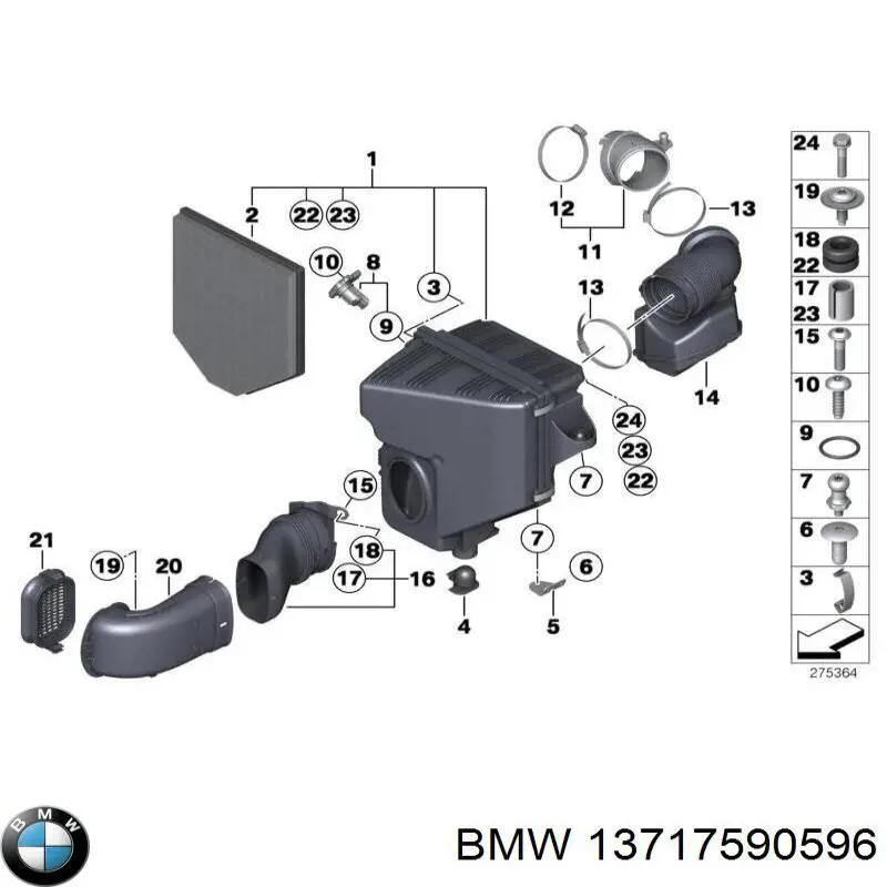13717590596 BMW Filtro de ar