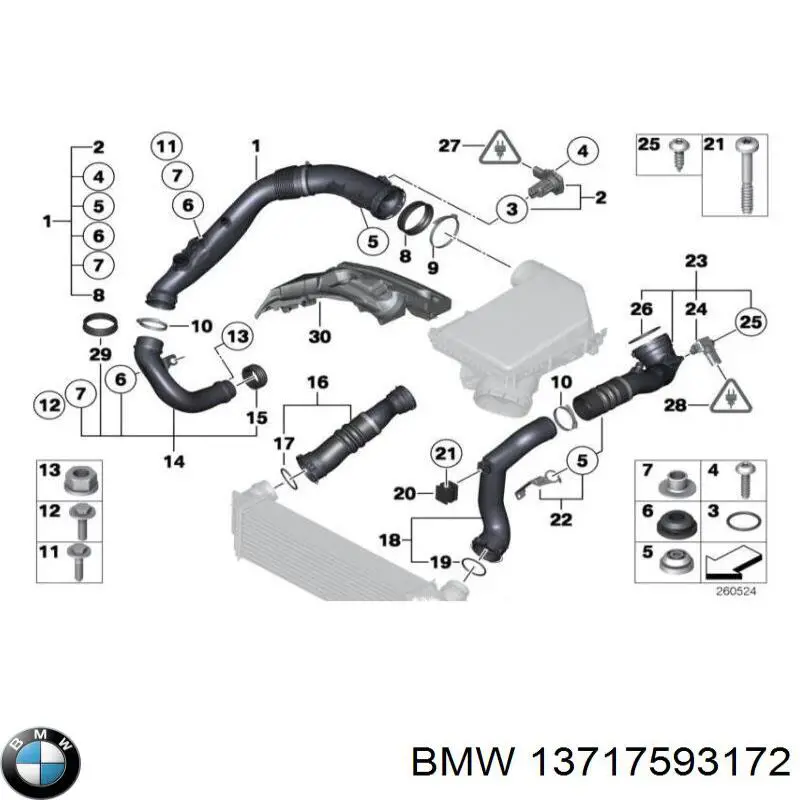 13717593172 BMW Mangueira (cano derivado) de intercooler