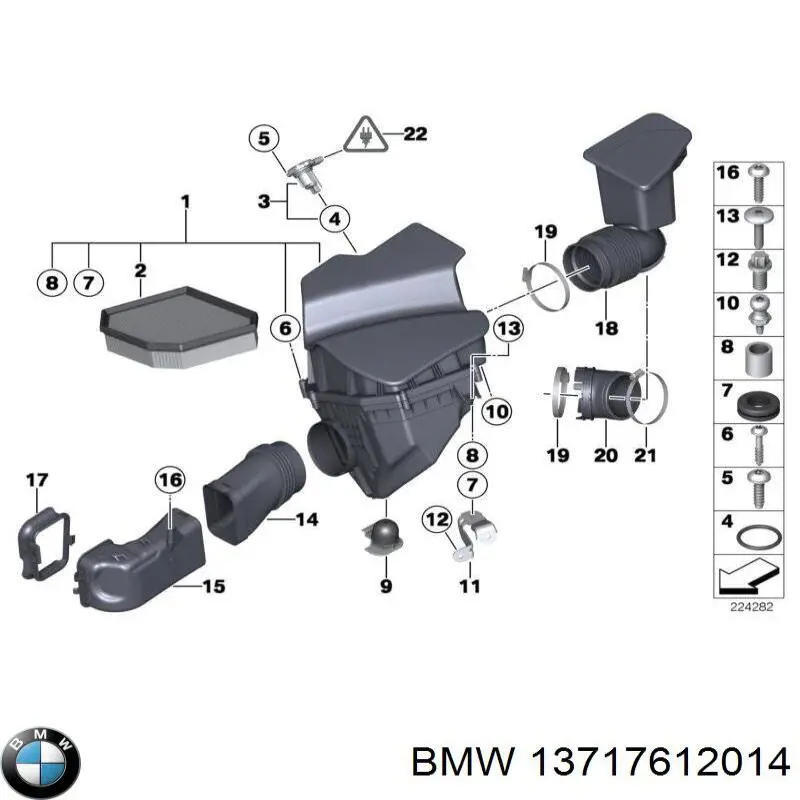 13717612014 BMW Caixa de filtro de ar