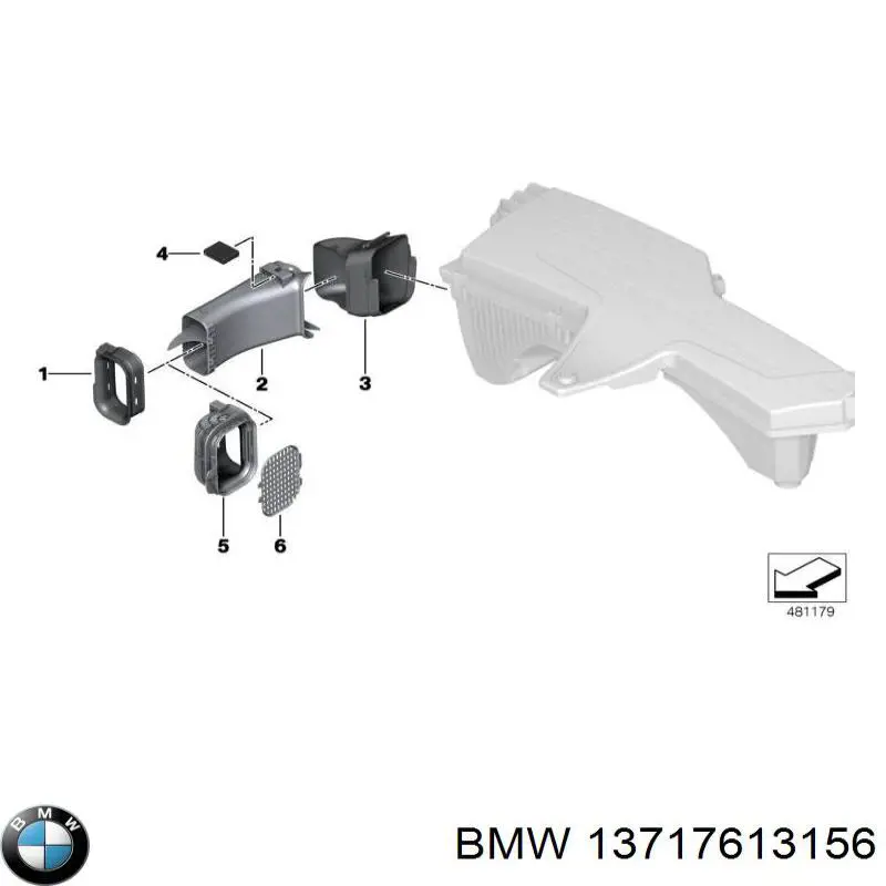 13717613156 BMW Tomada de ar de filtro de ar