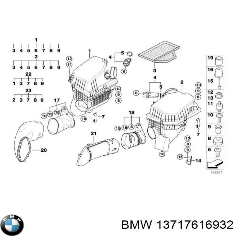 13717616932 BMW Caixa de filtro de ar