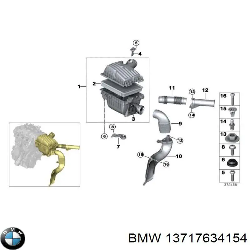 Filtro de ar BMW 13717634154 preço, a partir de 20,21 USD