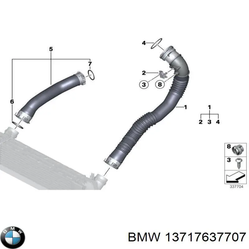 Anel de vedação (vedante) de cano derivado de intercooler BMW 13717637707 preço, a partir de 9,68 USD
