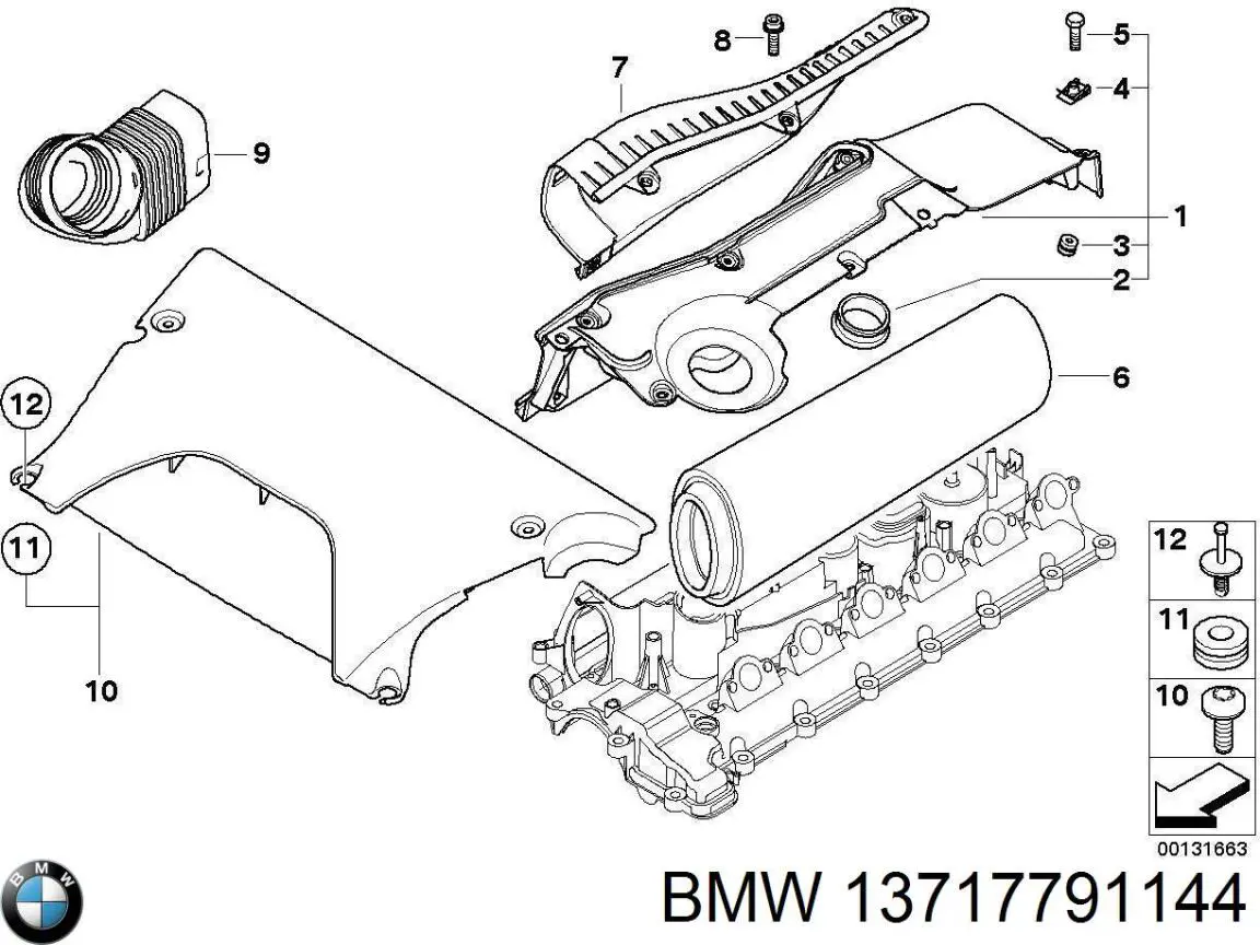 13717791144 BMW Cano derivado de ar do medidor de consumo do ar
