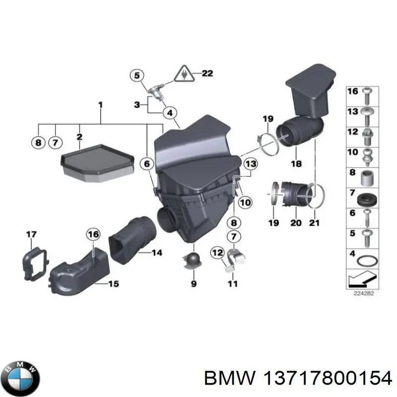 13717800154 BMW Tomada de ar de filtro de ar